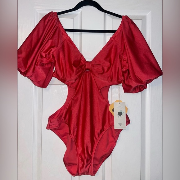 Fe Noel Other - Fe Noel Pink Metallic Cutout One Piece Swimsuit (NWT)